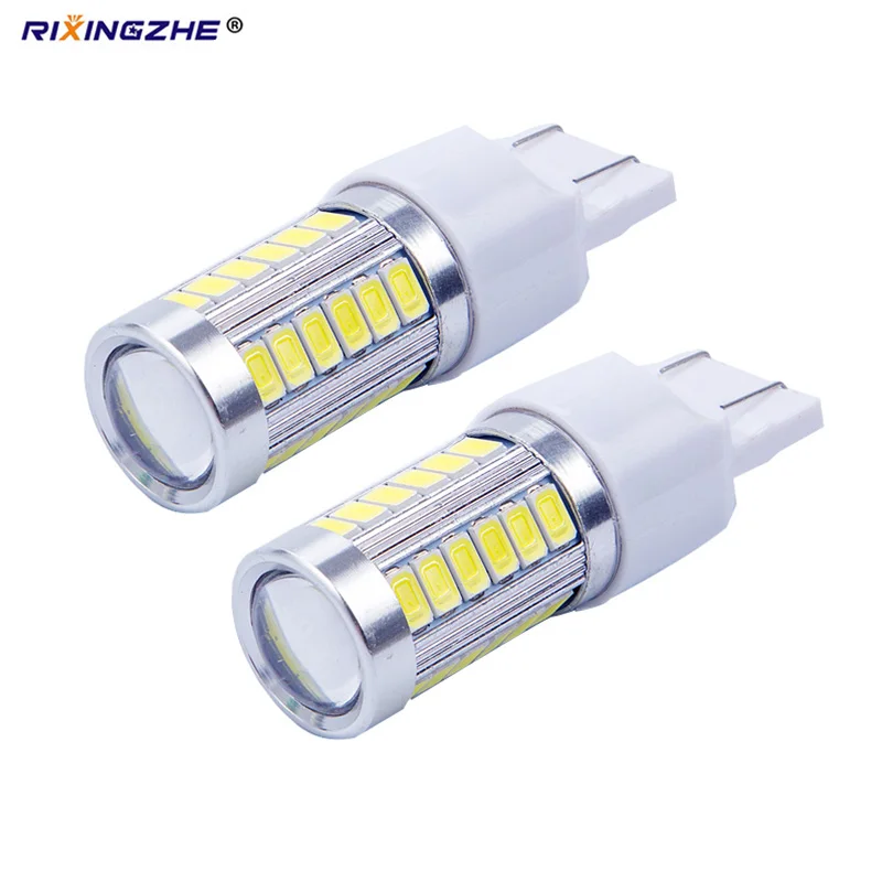 2 шт. Строб led T20 7443 1156 BA15S 1157 BAY15D 5630 5730 33 Smd светодиодные лампы для автомобиля вспышки лампы стоп сигнала фонари заднего хода красный цвет: желтый, белый 12V