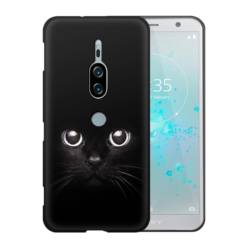 Мягкий ТПУ чехол JURCHEN для Sony Xperia XZ2 модный силиконовый с рисунком двумя Sim