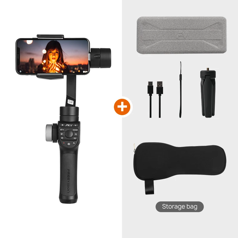 w carry bag Freevision Vilta-m Pro 3-осевой Карманный карданный стабилизатор для смартфона для iPhone samsung GoPro 7 6 PK Vilta m гладкий 4 Осмо 2 - Цвет: w carry bag