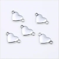 20pcs silver gold color love heart charms pendant earring connectors for jewelry making accessories diy findings handmade