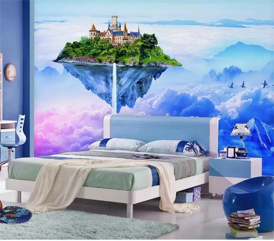 

custom size 3d photo wallpaper mural bed room dream castle in the sky 3d picture sofa TV backdrop wallpaper non-woven mural