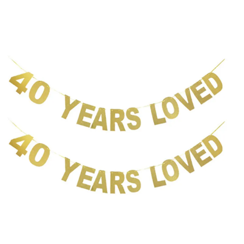 Счастливый День рождения 30/40/50/60/70/80/90 лет любимым со сверкающими золотистыми баннер на день рождения Свадебная вечеринка деко Anniversaire расходные материалы