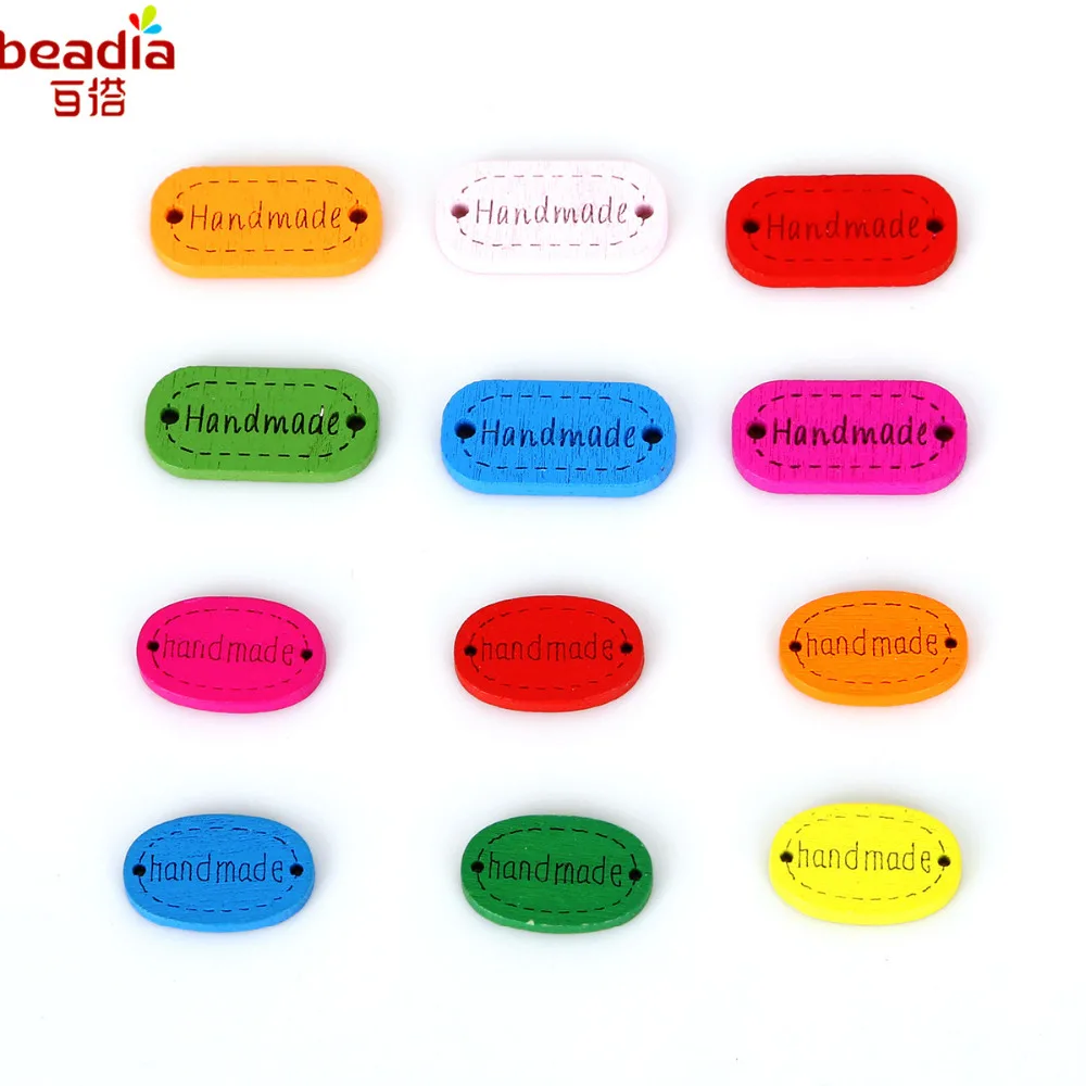 Разноцветные деревянные пуговицы ручной работы резные для рукоделия и