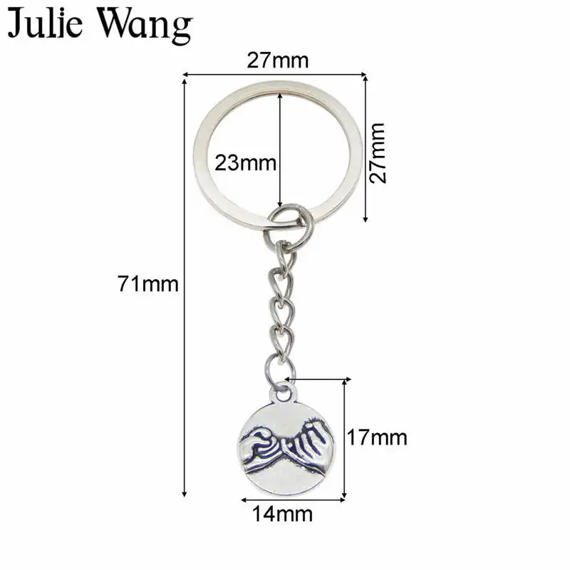 Style B Julie Wang 2 шт. античное серебро "обещание на мизинцах" брелки женские/мужские хорошие подарки ювелирные изделия лучший друг навсегда дружбы - Цвет: Style B