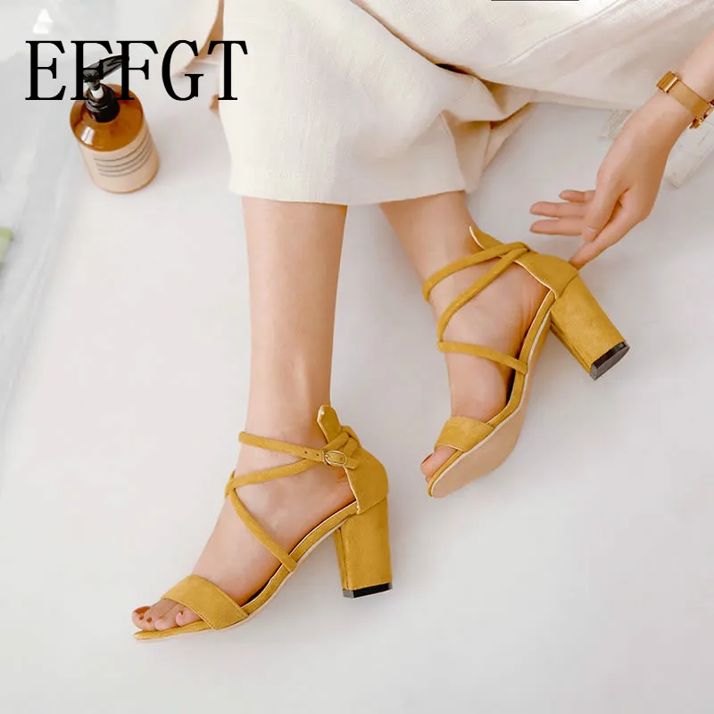 Effgt популярные сандалии женские летние модные босоножки на платформе