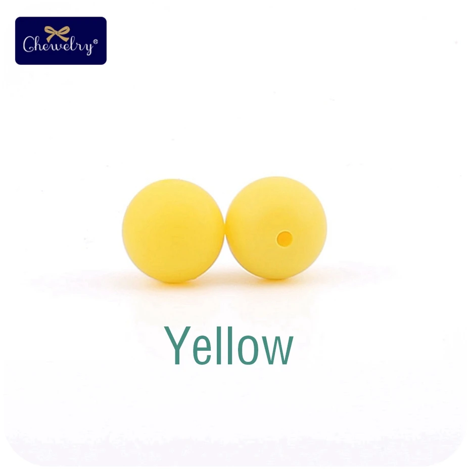 Yellow 30 шт пищевого качества силиконовые бусины 12 мм жемчужные силиконовые бусины Детские игрушки DIY детские Прорезывания Зубов Ожерелье без БФА соска цепь аксессуары - Цвет: Yellow
