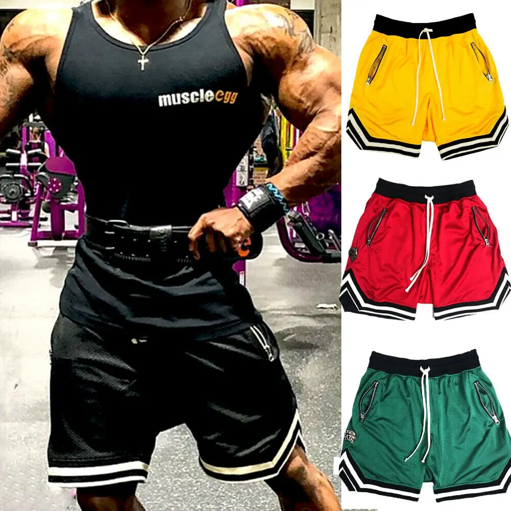 Мужские новые летние дышащие шорты для бега спортивные фитнеса штаны из