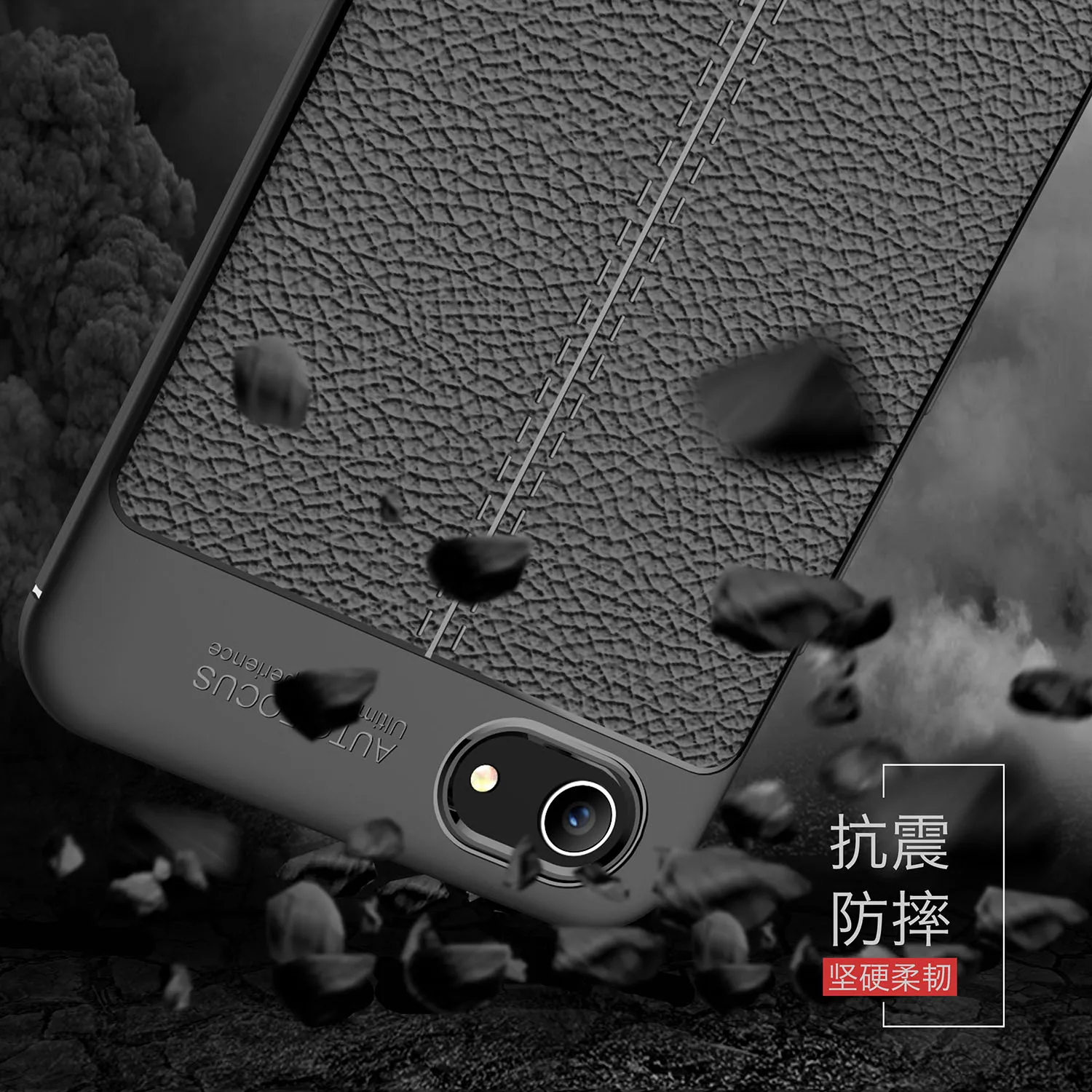 Wolfsay Soft TPU Case For Vivo Y83 Leather Texture Silicone Phone Cover Y83a Face ID Business Coque for |