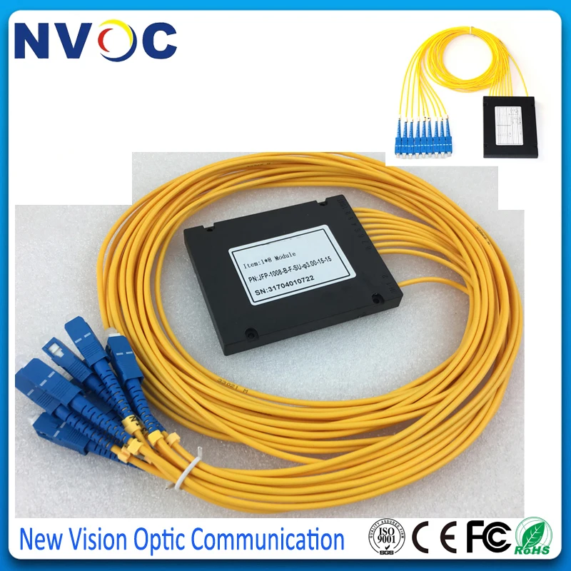 2 шт./лот FTTH 1*8 Волоконно-Оптический Сплиттер PLC Коробка ABS с разъемом LC FC SC ST UPC SM 0 мм