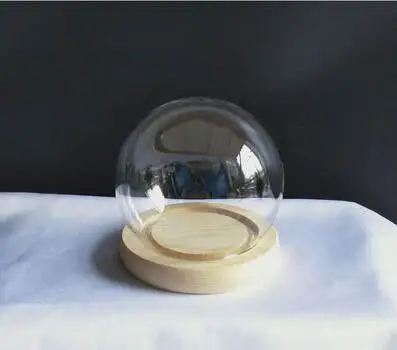 1pc log base dome Диаметр = 10 см Круглый купол стеклянный ваза с разной основой для украшения дома креативный стеклянный купол друг подарок свадебное украшение - Цвет: 1pc log base dome
