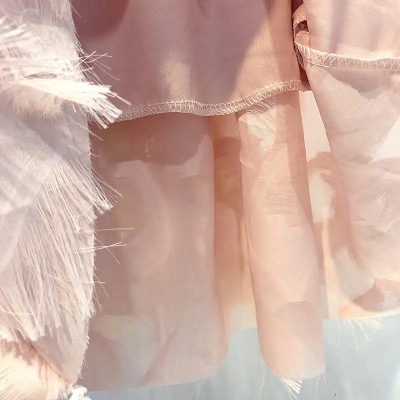 Высокая талия юбка Для женщин Faldas Лето перо кисточкой шить плиссированные юбки