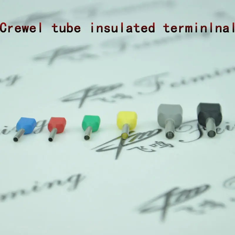 1000 шт. TE4012 шпатель трубка предварительно изолирующий терминал двойной штифт