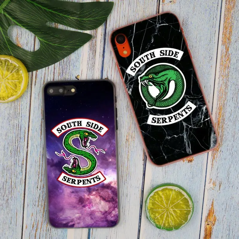Чехол для телефона Binful Riverdale South Side Serpents с прозрачной жесткой оболочкой для iPhone X XS Max XR 8 7 6 6s Plus 5 SE 5C 4 4S.