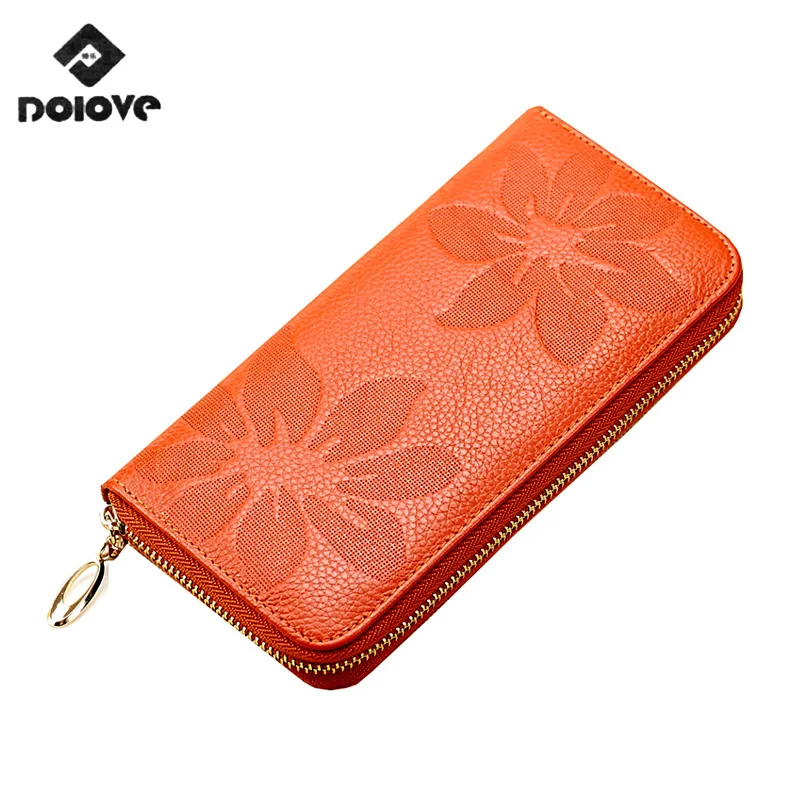 Женские кошельки DOLOVE с цветочным узором женский клатч из натуральной кожи