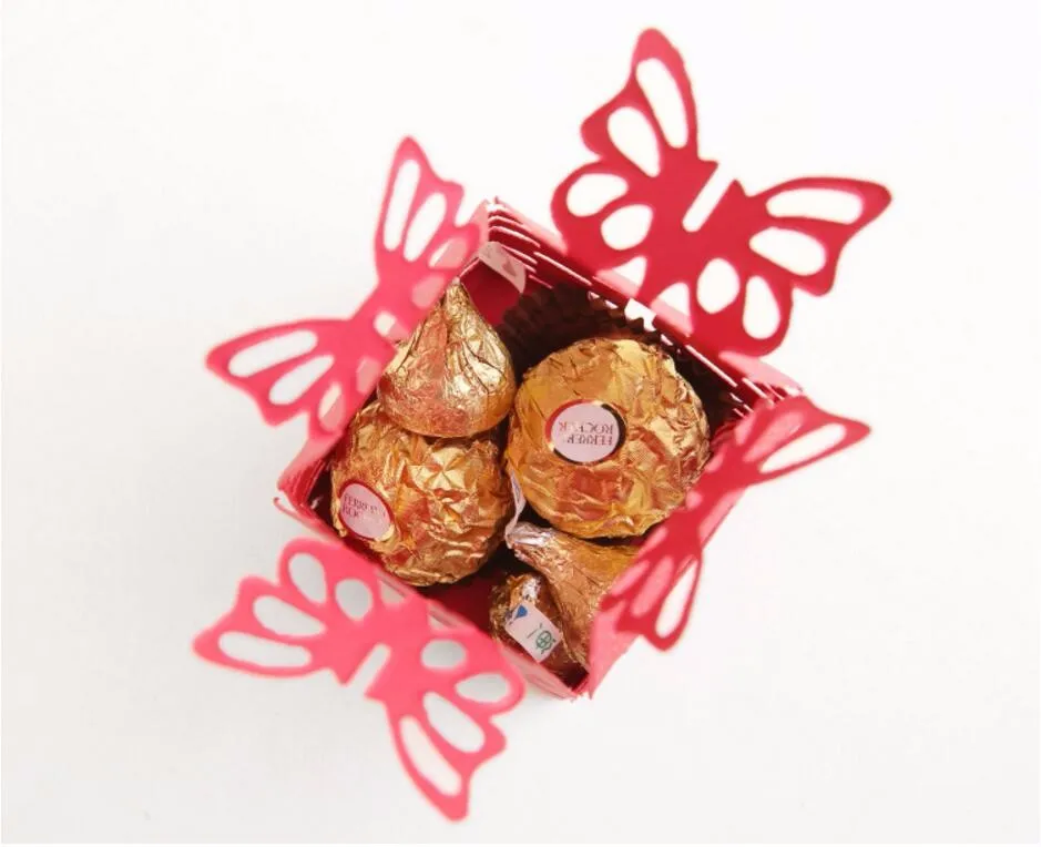 Подарочная упаковка в виде бабочки для брака/свадебной вечеринки лазерная резка