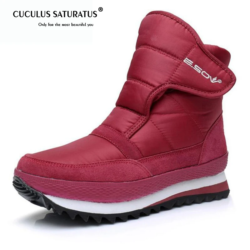 Cuculus/женские зимние ботинки; нескользящая зимняя обувь на плоской подошве; женские плюшевые водонепроницаемые ботильоны; женские зимние ботинки; большие размеры 35-43; 1382