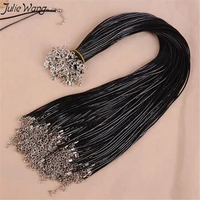 julie wang 20pc wholesale leather cord necklace phone chain accessory hand made women men necklace finding 45cm5cm extend chain
