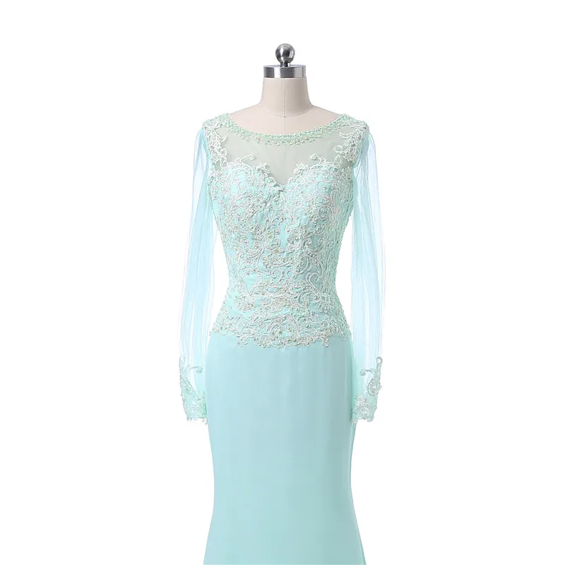 Элегантное Вечернее Платье Русалка мятно зеленого цвета в пол вечерние платья