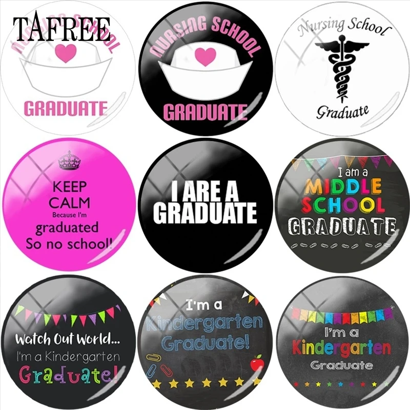 TAFREE Keep Calm And I'm Graduated 25 мм стеклянный кабошон купол письмо картина Flatback Camo DIY