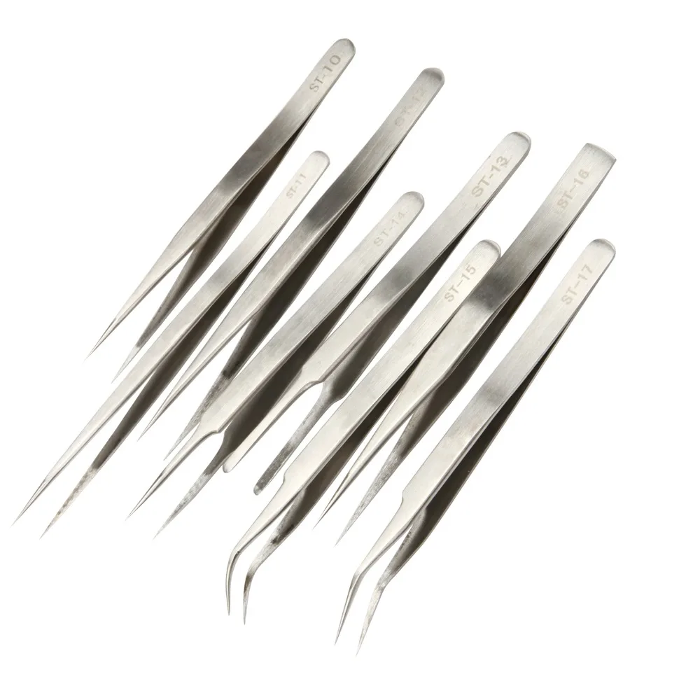 Пинцеты для накладных ресниц набор из 8 штук Ювелирный Стиль пинцет наращивания