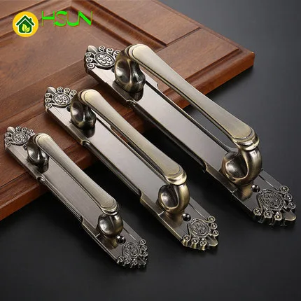 Archaize медная поверхность устанавливаемая дверная ручка европейский стиль