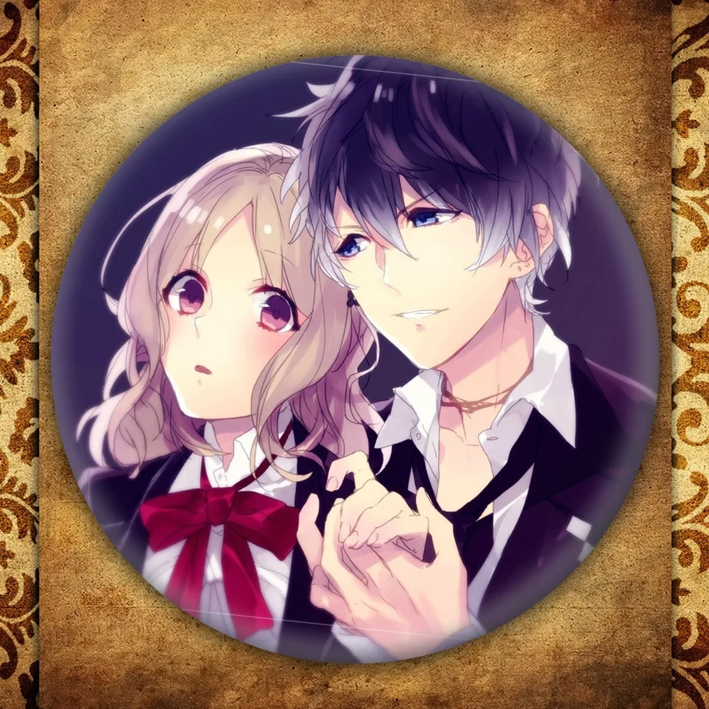 Короткая футболка с героями из японского аниме DIABOLIK LOVERS бейдж дисплеем модные