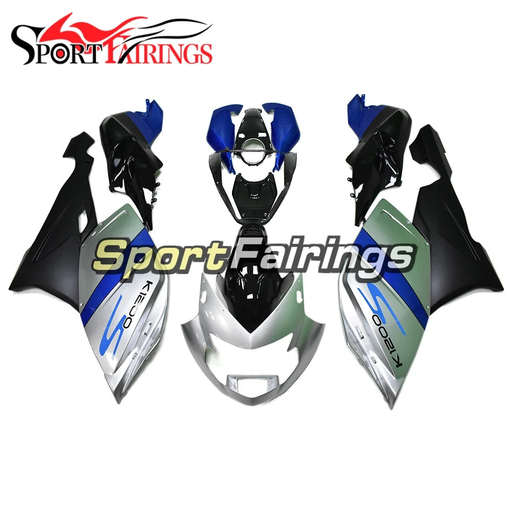 

Motorcycle ABS Plastic Fairing Kits For BMW K1200S 05 06 07 08 K1200 S Year 2005 2006 2007 2008 Cowlings Bodyworks Silver Blue