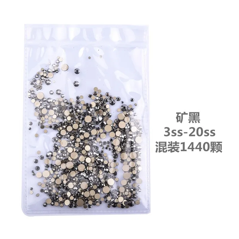 Стеклянные хрустальные украшения для ногтей плоские прозрачные Стразы AB