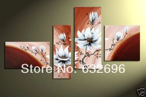 100% ручная работа белые цветы полное цветение оранжевый абстрактное домашнее