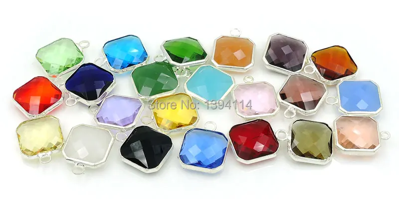 Смешанные цвета стеклянные кварцевые граненые Квадратные бусины медные