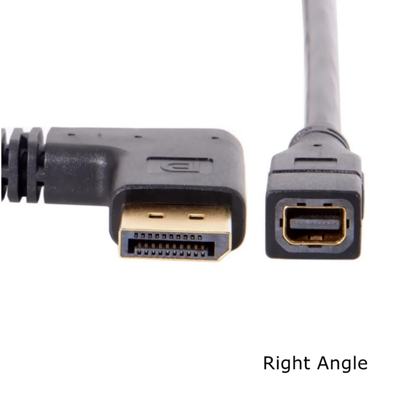 

Right & Left Angled DP DisplayPort Display Port 90 Degree male to Mini DP DisplayPort Female Cable for Displays Monitors