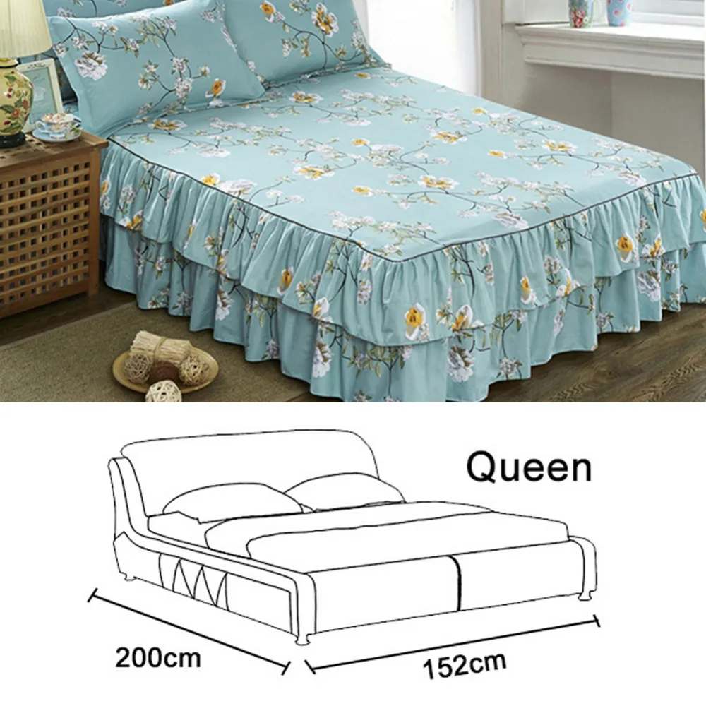 150x200 см кровать юбка полиэстер Европейский покрывала в стиле Пастораль хлопок наматрасник наволочка свадебный комплект постельного белья