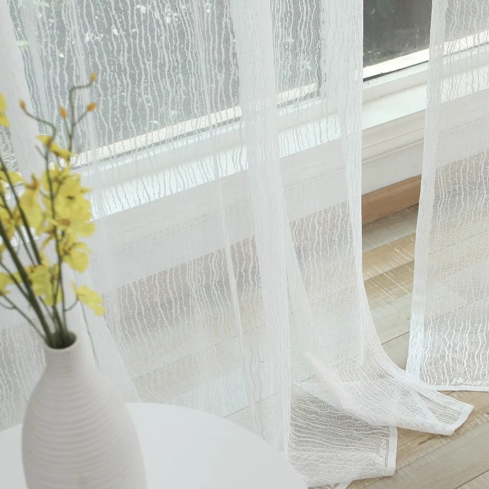 Dsinterior Высокое качество Роскошный Белый Тюль прозрачная штора для спальни или гостиной окна