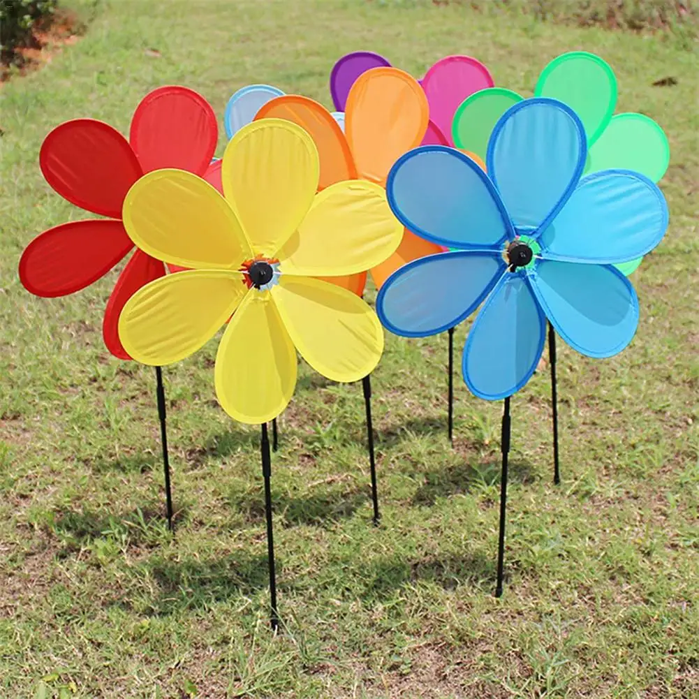 Флюгер Подсолнух лужайка Pinwheels ветряная мельница вечерние Pinwheel Wind Spinner для украшения сада безопасно использовать