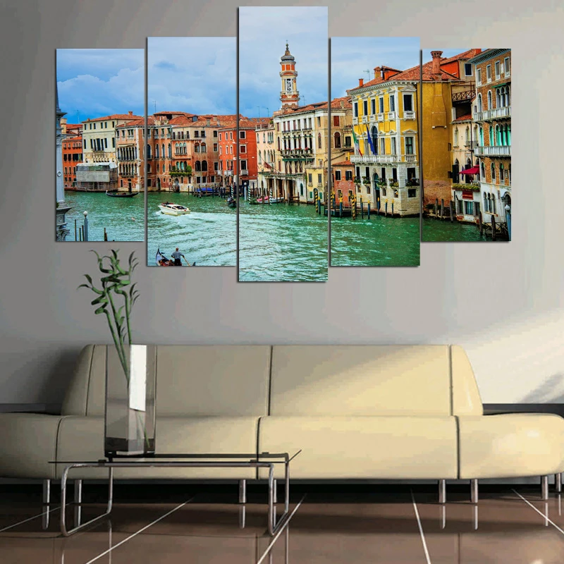 5 шт. огромная картина без рамки с HD-печатью Венеция-город на воде живопись