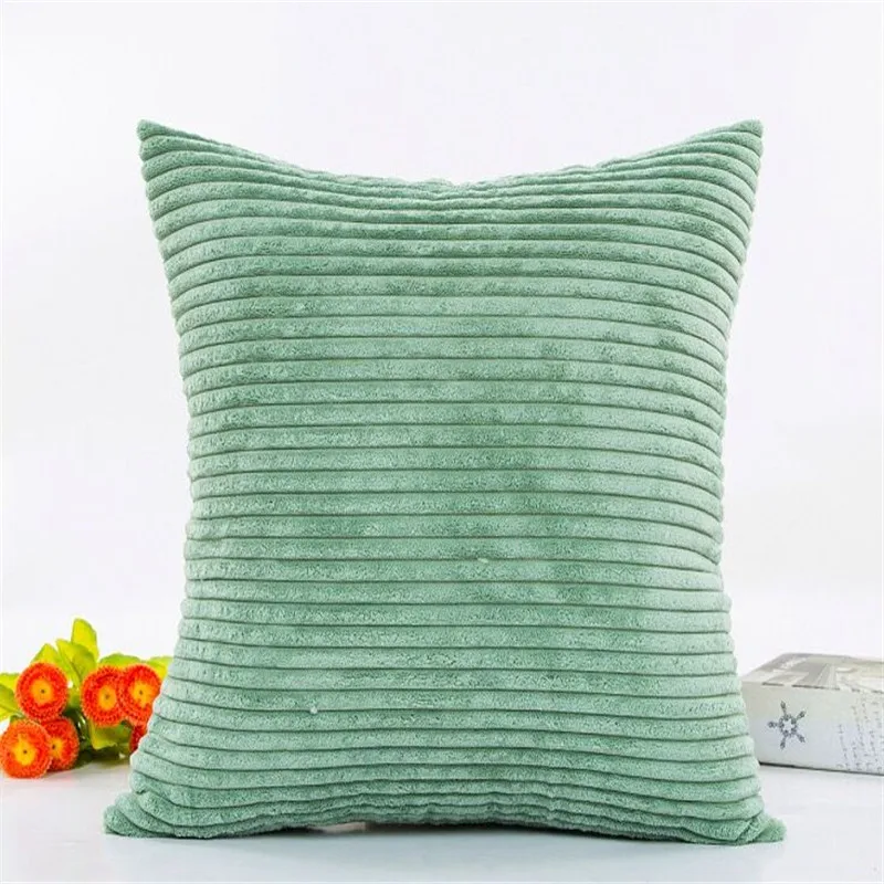 Цветной вельветовый чехол для подушки простой однотонный Полосатый