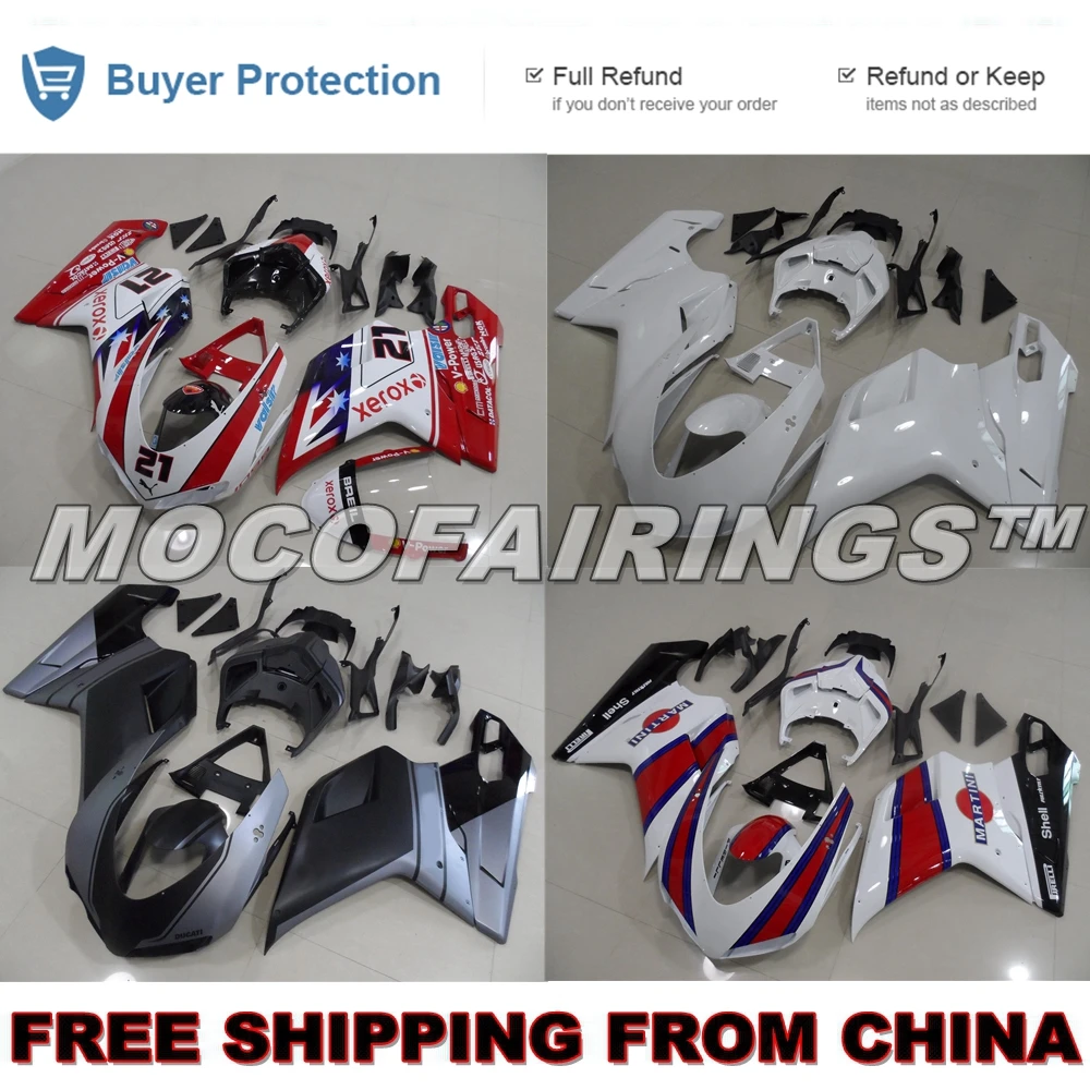 Полный набор форм обтекателя мотоцикла для Ducati 2007 2012 848 EVO 1098 1198 S / R