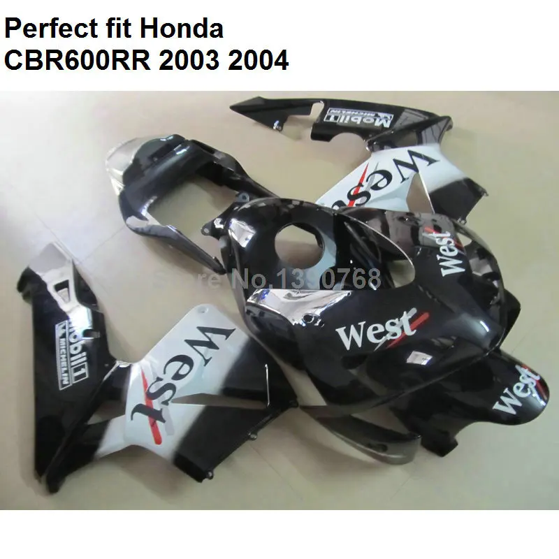 Литье под давлением обтекатель для Honda CBR600RR 2003 2004 черные белые обтекатели