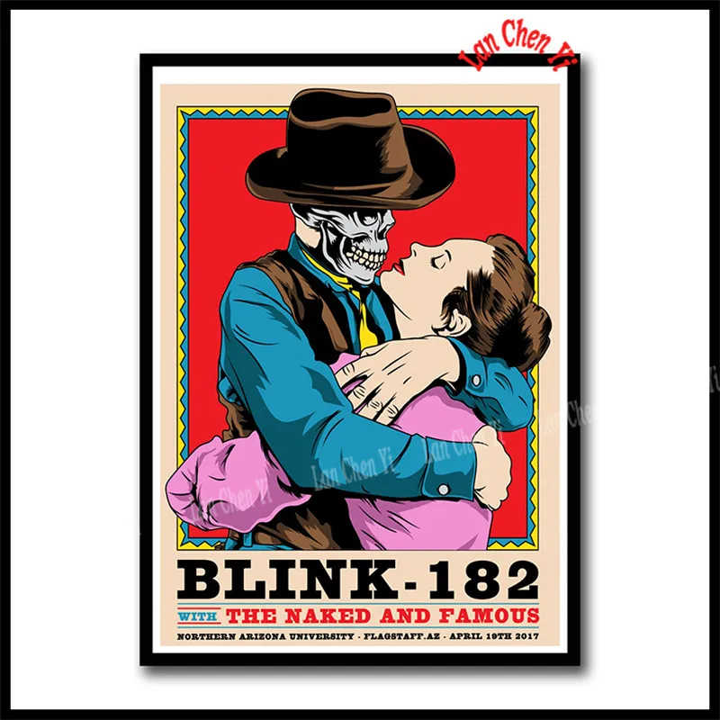 Розовый Blink 182 панк-рок группа рок с белым покрытием бумажные плакаты стены гостиной домашнего искусства украшения Музыка Настенный декор - Цвет: Розовый