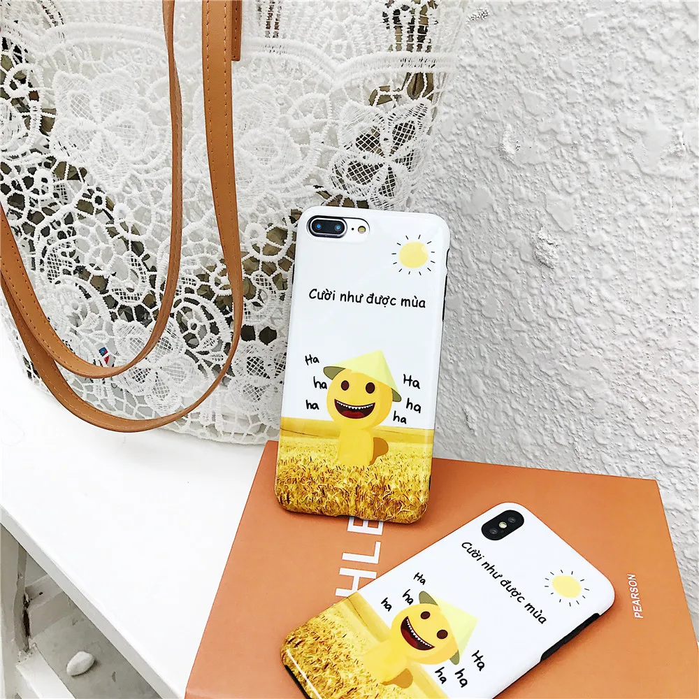 Cute Scarecrow Phone Case for Iphone XS XR MAX Rice Field All-inclusive IMD Soft Shell X 8 7 6 6s Plus Back Cases |