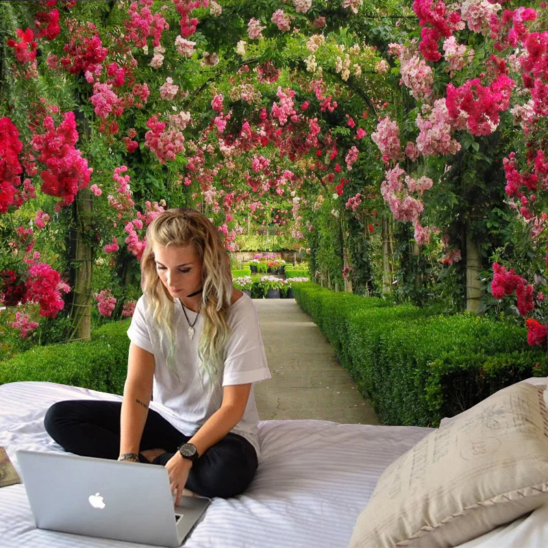 Настенный гобелен с арочной дорожкой и цветами индийский мандалой гобелены в