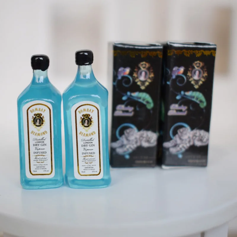 2 шт. мини Bombay сухое вино Модель Кукольный домик Миниатюрные напитки бутылки вина кухня играть кукла еда игрушка аксессуары
