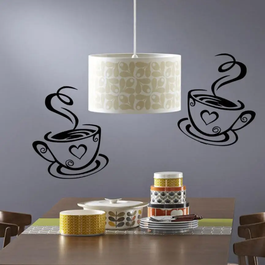 Наклейки на стену красивый дизайн кофейные кружки чай кофе Художественная