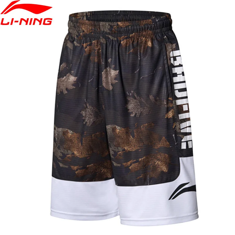 Распродажа) Li-Ning Для мужчин плохой пять баскетбольные шорты для соревнований Полиэстер Свободные печати подкладка спортивные шорты AAPN275 MKD1593