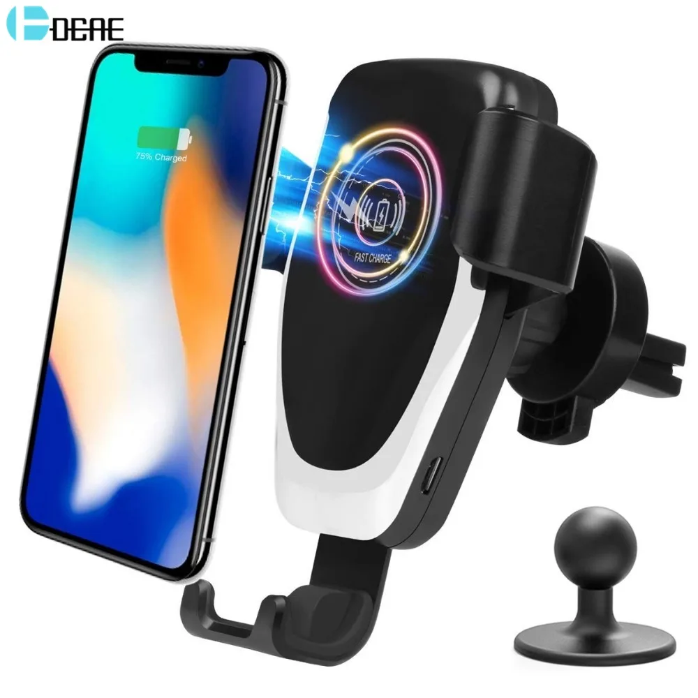 DCAE 10 Вт Быстрое Qi Беспроводное Автомобильное зарядное устройство для iPhone 11X8 XS Max XR samsung S9 S10 быстрая Беспроводная зарядка Автомобильный держатель для телефона