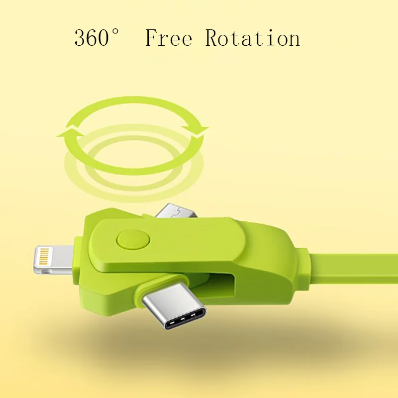 Многофункциональные кабели для передачи данных Smart three in one вращение на 360