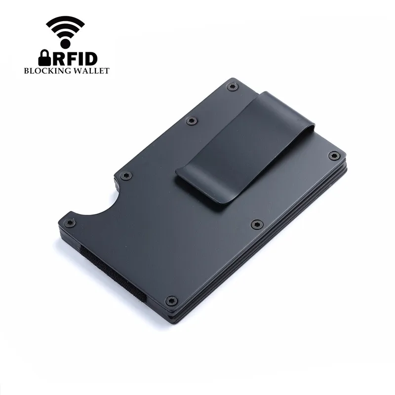 Кошелек BISI GORO металлический мини держатель для карт и ID с rfid защитой тонкий