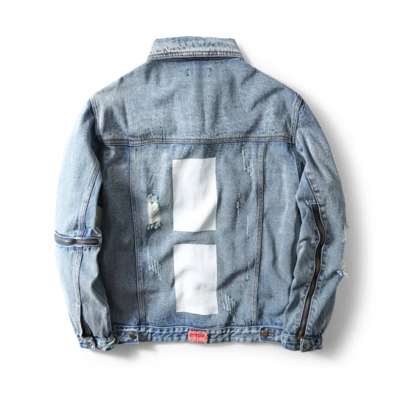 Осень 2017 г. Для мужчин S Стенд ошейник с длинным рукавом синие джинсы куртка