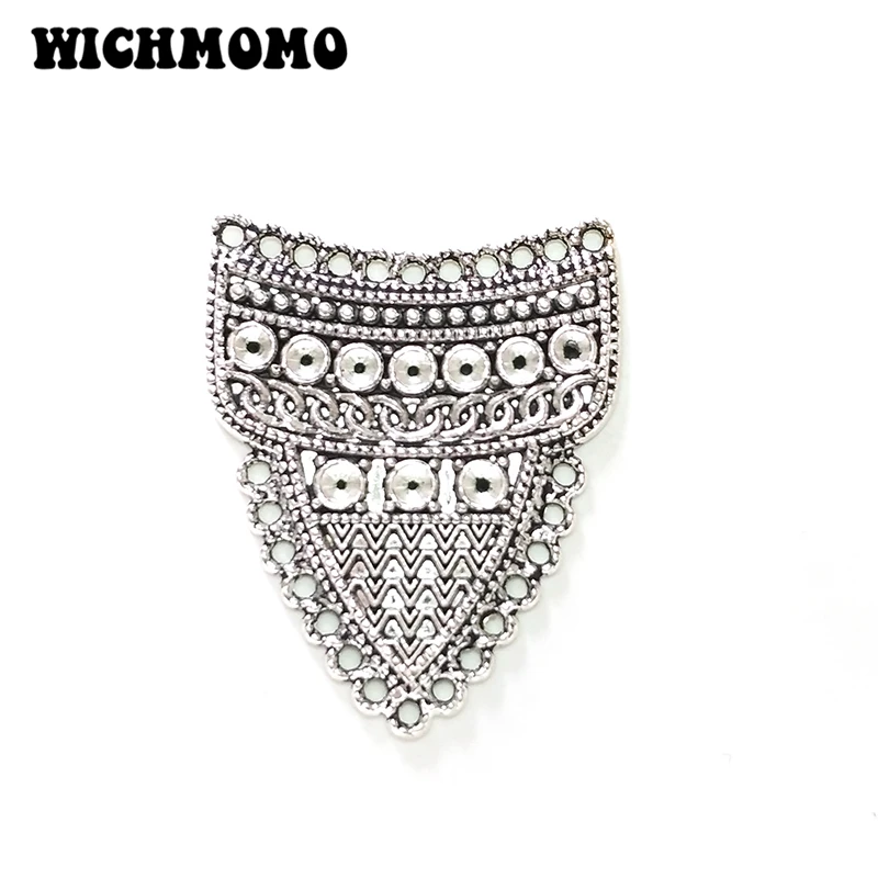 

2021 New 43*35mm 2pieces/bag Zinc Alloy Porous Connector Charms Linker for DIY Necklace Jewelry Accessories