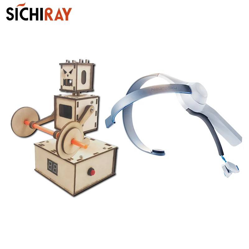 Sichiray DIY Ручная работа мозговая волна Интеллектуальный Голос мозговая волна мозговая связь игрушки Neurosky гарнитура EEG отзывы робот тяжелой атлетики
